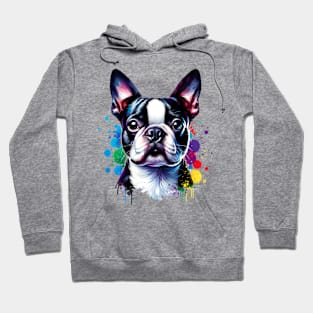 Watercolor Boston Terrier Hoodie